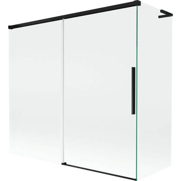 MEXEN/S - Rox L vanová zástěna 2-křídlová posuvná 170 + 80 x 150, transparent, černá 8C9L-170-080-70-00