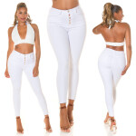 Sexy džíny Musthave s vysokým pasem a model 20212358 detaily - Style fashion white 40