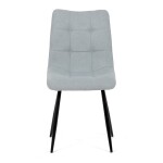 Židle jídelní, stříbrná látka, černý kov