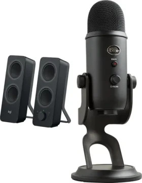 Logitech Z207 + Yeti USB Blackout / Sada reproduktory a mikrofon / 2.0 / BT / USB