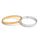 Pevný bangle náramek Delia - chirurgická ocel, Stříbrná
