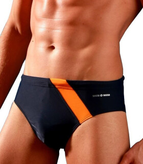 Pánské plavkové slipy BD 411 šedo/oranžové - Sesto Senso XL