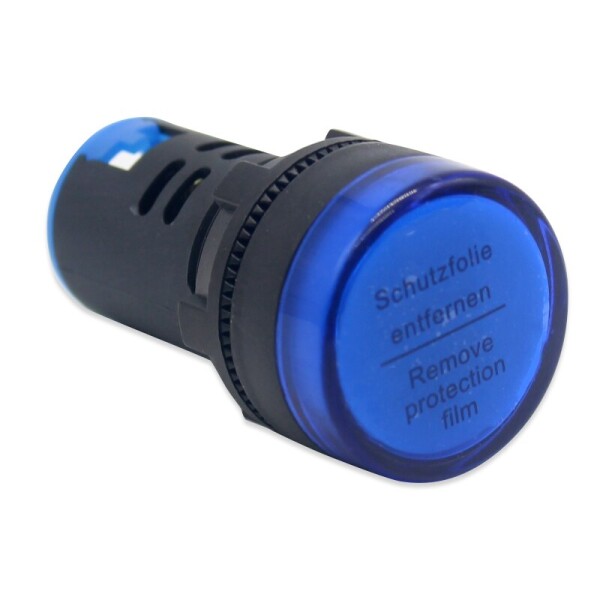 Signální LED světlo 22mm - modré, 12~24V AC/DC