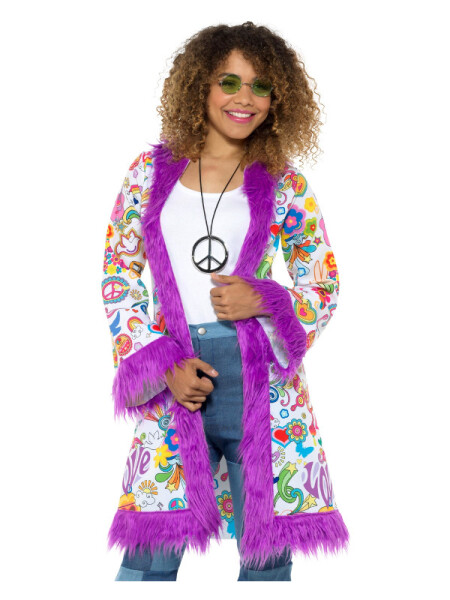 Smiffys.com Kabát - Hipís, dámský - 60. léta