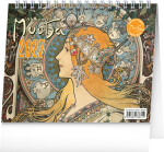 Stolní kalendář 2027 Notique Alfons Mucha, 16,5 × 13 cm