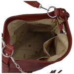 Módní dámská kožená kabelka na rameno Sherica, tmavě červená