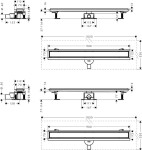 HANSGROHE - RainDrain Go Sprchový žlab 90 cm s oboustranným roštem, pro vložení dlažby, matná černá 56274670