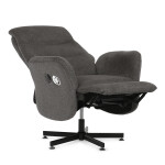 Polohovací křeslo, elektrické zabudované ovládání, šedá, látka, TV-C5479 GREY2