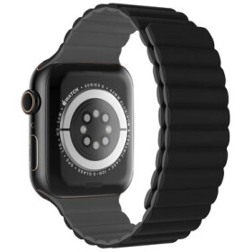 SWISSTEN Silikonový magnetický řemínek pro Apple Watch 38/40/41mm černo-šedá (46000501)