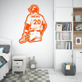 Samolepka Baseballový dres Barva: oranžová, Velikost: 40 x 29 cm