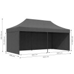 Samorozkládací párty stan se stěnami v různých barvách 3 x 6 m Černá