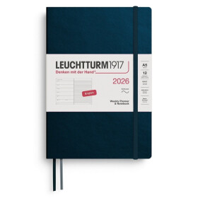 Weekly Planner & Notebook 2026 Medium (A5) Deep Sea