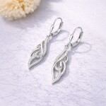 Stříbrné visací náušnice se zirkony Iris - stříbro 925/1000, Stříbrná