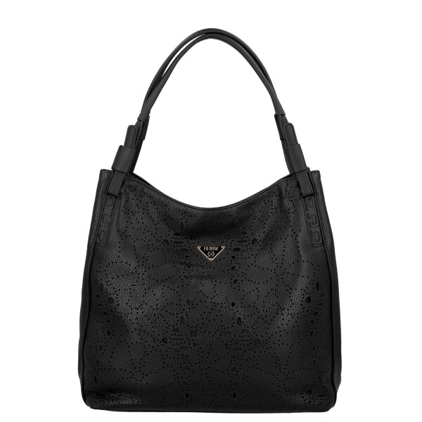 Trendy dámská koženková kabelka na rameno Tiara, černá