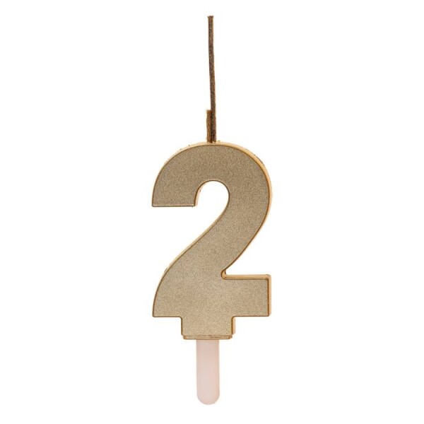 Dortisimo Dekora svíčka s prskavkou zlatá číslo 2
