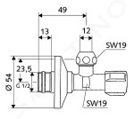 SCHELL - Comfort Rohový regulační ventil, chrom 049150699