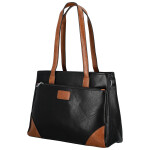 Trendy dámská koženková kabelka na rameno Remiga, černá-hnědá