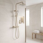 REA - Kulatá dešťová sprcha JS-021 Gold Brush REA-P0391