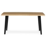 Stůl jídelní, 160x90x75 cm, MDF deska, dekor divoký dub, kov, černý lak