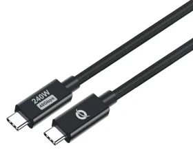 Conceptronic USB-C - USB-C kabel černá / Nabíjecí a datový kabel / USB4 / 240 W / PD 3.1 / 40 Gbit/s / 1,2 m (ETTA04B12)