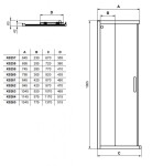 IDEAL STANDARD - Connect 2 Posuvné sprchové dveře, dvoudílné, 90 cm, silver bright/čiré sklo K9261EO