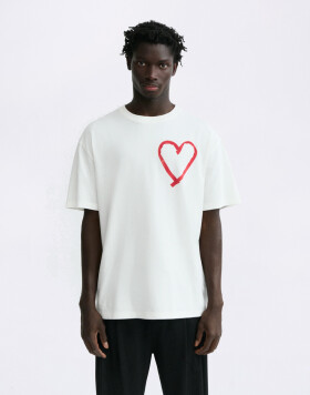 Tričko Thinking MU Tape Heart Aaron Tee WHITE