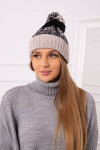 Dámská čepice s bambulí Abigail K326 black+beige UNI
