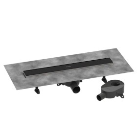 HANSGROHE - RainDrain Go Sprchový žlab 60 cm s oboustranným roštem, pro vložení dlažby, matná černá 56271670