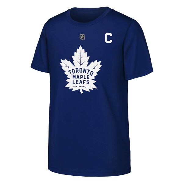 Outerstuff Dětské tričko Auston Matthews #34 Toronto Maple Leafs NHL Flat Captains Name & Number Short Sleeve Cotton Velikost: Dětské XL (170 – 176)
