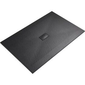 CERANO Sprchová vanička obdélníková FlexiCut - SMC/minerální kompozit - upravitelná - černá matná - 160x100x3 cm