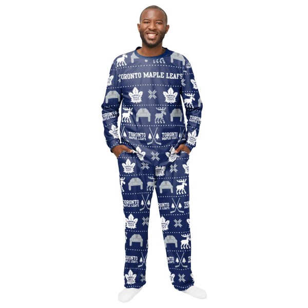 FOCO Pánské pyžamo Toronto Maple Leafs Ugly Holiday Pajamas NHL Velikost: XXL