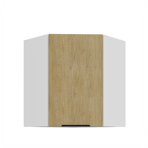 Horní rohová skříňka Cremona 60x60 GN-72 1F (45°) Barva korpusu: Bílá, Barva dvířek: Dub Cremona