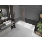 MEXEN/S - Next L vanová zástěna FIX 100 x 150, dekor, růžové zlato 895-100-000-03-30-60