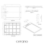 CERANO - Sprchová vanička samonosná obdélníková Loro - litý mramor - bílá matná - 120x90 - s nožičkami CER-680579