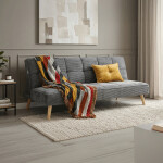 Trojmístná rozkládací pohovka, šedá, látka, ASB-C3030 GREY6