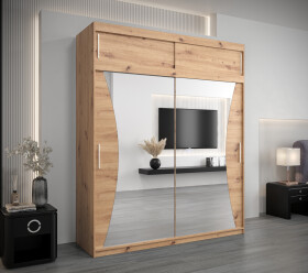 Šatní skříň Abi Mo s nástavcem Barva korpusu: Dub artisan, Rozměry: 200 cm, Dveře: Dub artisan