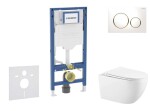 GEBERIT - Duofix Set předstěnové instalace, klozetu Gaia sedátka softclose, tlačítko Sigma20, bílá/pozlacená SANI11CA3140B