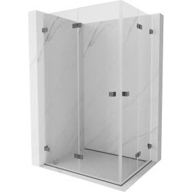 MEXEN/S - Lunar-F Duo sprchový kout skládací dveře 100 x 85, transparent, grafit kartáčovaná 836-100L-085P-66-00
