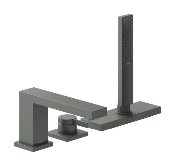 HANSGROHE - Tecturis E Baterie na okraj vany, 3-otvorová instalace, sBox, kartáčovaný černý chrom 73443340