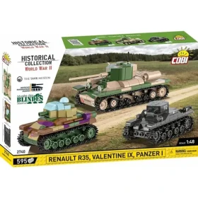 COBI 2740 3 tanky:Panzer I,Valentine IX, Renault R,Tank Museum,Les Blindes in Saumur,DPM
