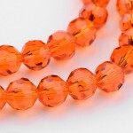 Broušené korálky - průsvitné - oranžové - 6 mm - 10 ks
