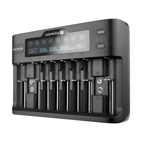 EverActive UC-800 černá / Nabíječka pro Ni-MH a Li-ion baterie / AA / AAA / 9V / LCD displej / až 10 baterií (UC800)