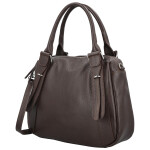 Módní dámská kožená kabelka do ruky Hannah, tmavě hnědá