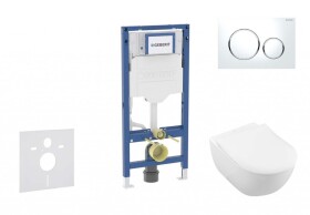 GEBERIT - Duofix Set předstěnové instalace, klozetu Subway 2.0 a sedátka softclose, tlačítko Sigma20, bílá/lesklý chrom SANI11CK3111