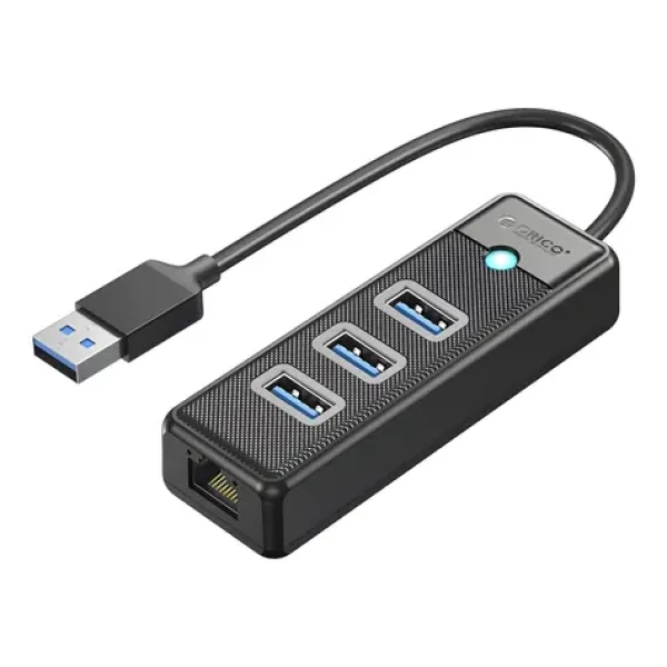 Orico PW3UR25-U3 černá / USB hub / 3x USB-A 3.0 / RJ-45 2.5G Ethernet / kabel 1,8 m