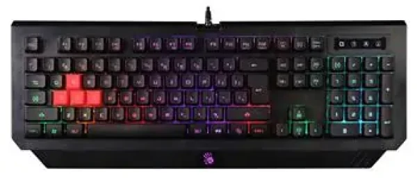 A4tech BLOODY B120N černá / Herní klávesnice / Membránové spínače / CZ / Podsvícená / USB / 1.8 m (B120N)