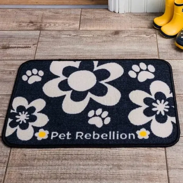PET REBELLION Dinner Mate Flowers Black Kobereček pod misku 40x60cm (BG-PR-262170)