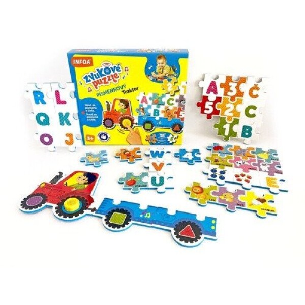 Zvukové puzzle Písmenkový traktor