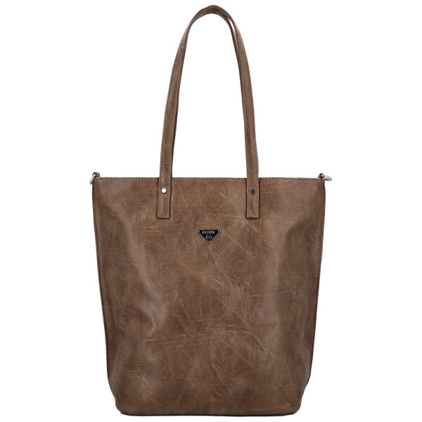 Stylová dámská koženková kabelka na rameno Indira, hnědá