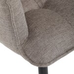 Židle jídelní, hnědá vodoodpudivá látka, černý matný lak, kovové nohy